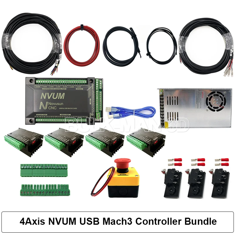 Mach3-NVUM-USB-H 5075 WorkBee фрезерный станок с ЧПУ полный комплект USB порт 4 оси автоматический ЧПУ гравер мельница с концевым выключателем для дерева, металла, камня резьба - Цвет: Mach3-NVUM-USB-H