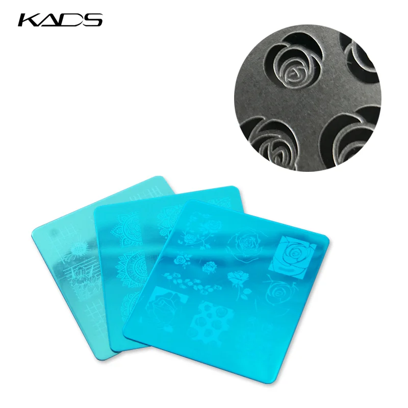 KADS набор стемпинга для дизайна ногтей трафареты шаблон штамповки стемпер