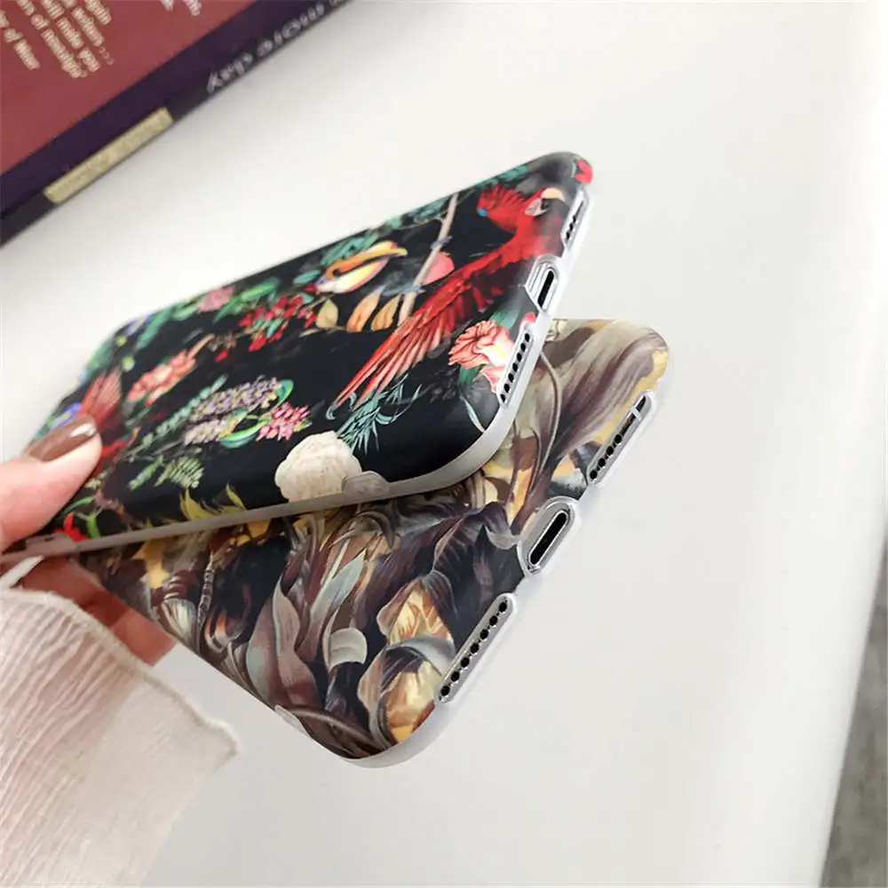 Платье в стиле ретро с цветочным узором чехол для iphone X XR 7 8 плюс Чехол Силиконовый мягкий матовый чехол для телефона чехол s для iphone 11 Pro XS Max, 6 S, 6 Plus, чехол Крышка
