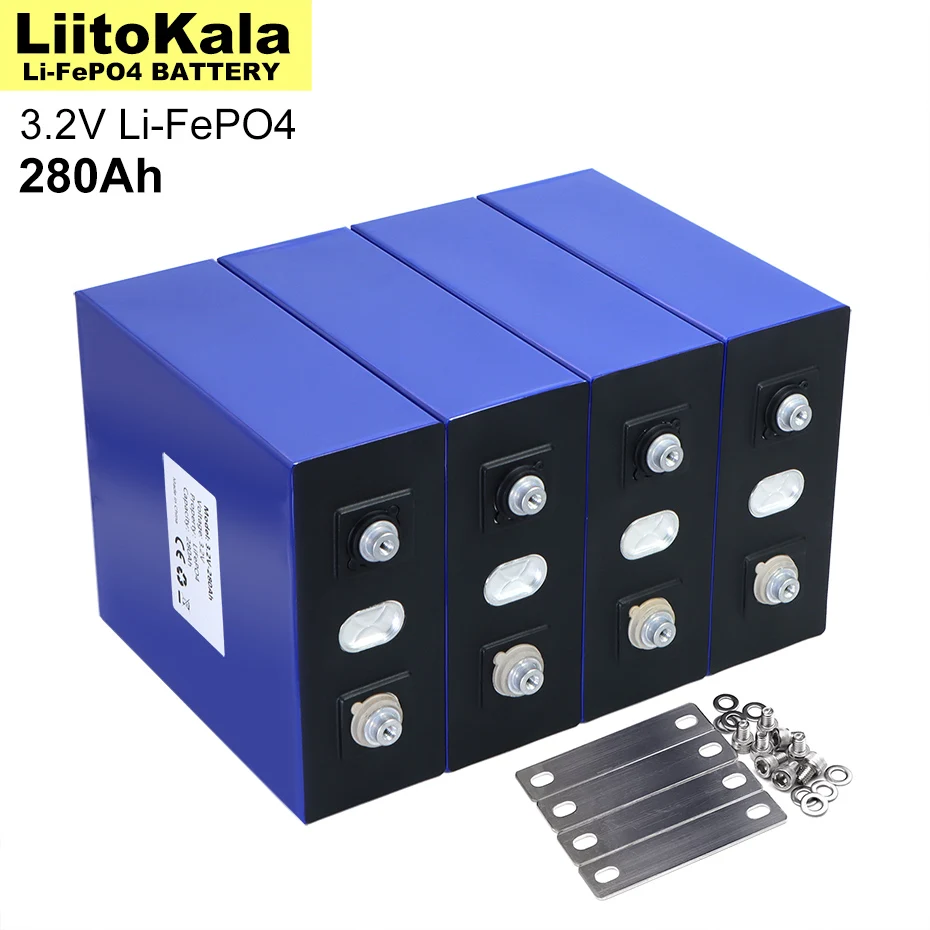 16x 3.2V 280Ah LiFePO4 batteries DIY 4s 12V 24V 280AH Rechargeable battery pack for Electric car RV Solar Energy storage system |