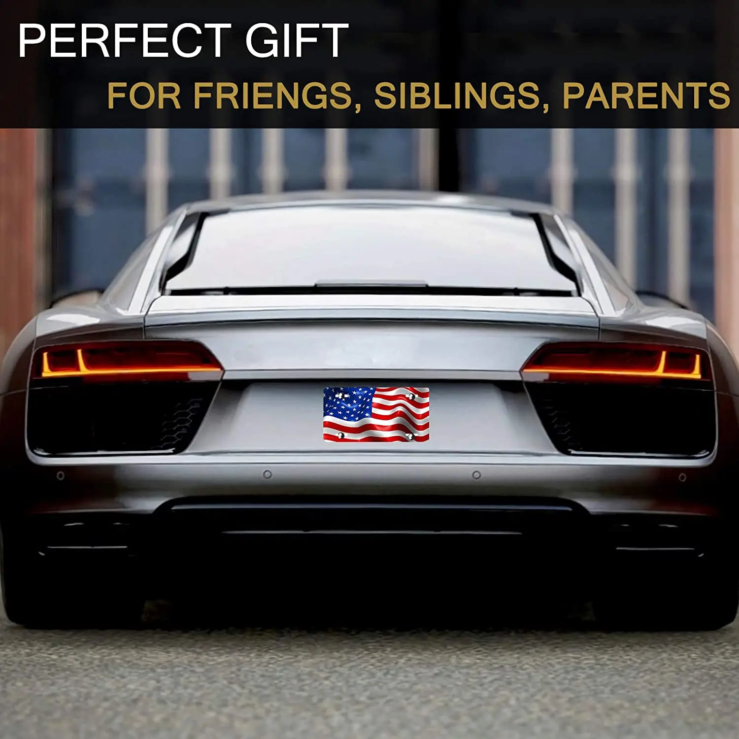 

American Flag Patriotic USA Flag License Plate Front Aluminum Metal License Plate Auto Car Tags Vanity Gifts Idea Home Wall