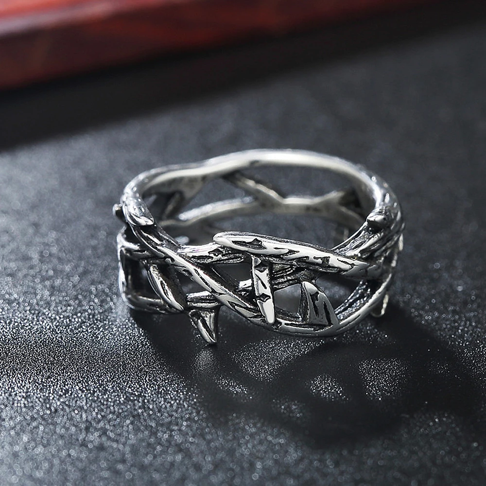 Ретро символ мира Оливковая ветвь Нержавеющая сталь мужские кольца в стиле панк