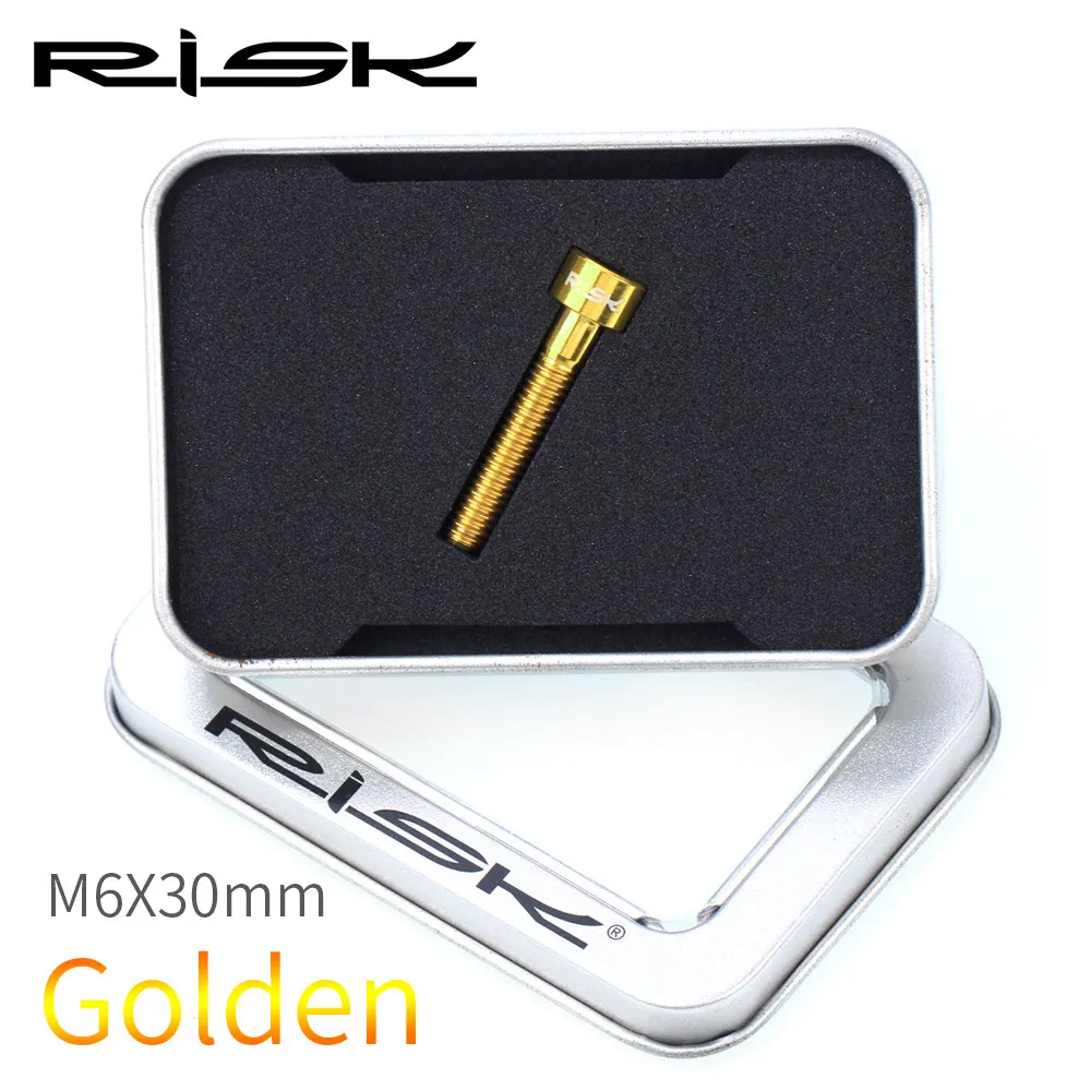 Golded M6x30mm Риска Титан Ti велосипед Aheadset гарнитура стволовых Топ Кепки Крышка для мотоциклов болт гайка Звездочка болты с шестигранной головкой M6x30mm 35 мм 40 мм 50 мм - Цвет: Golded M6x30mm