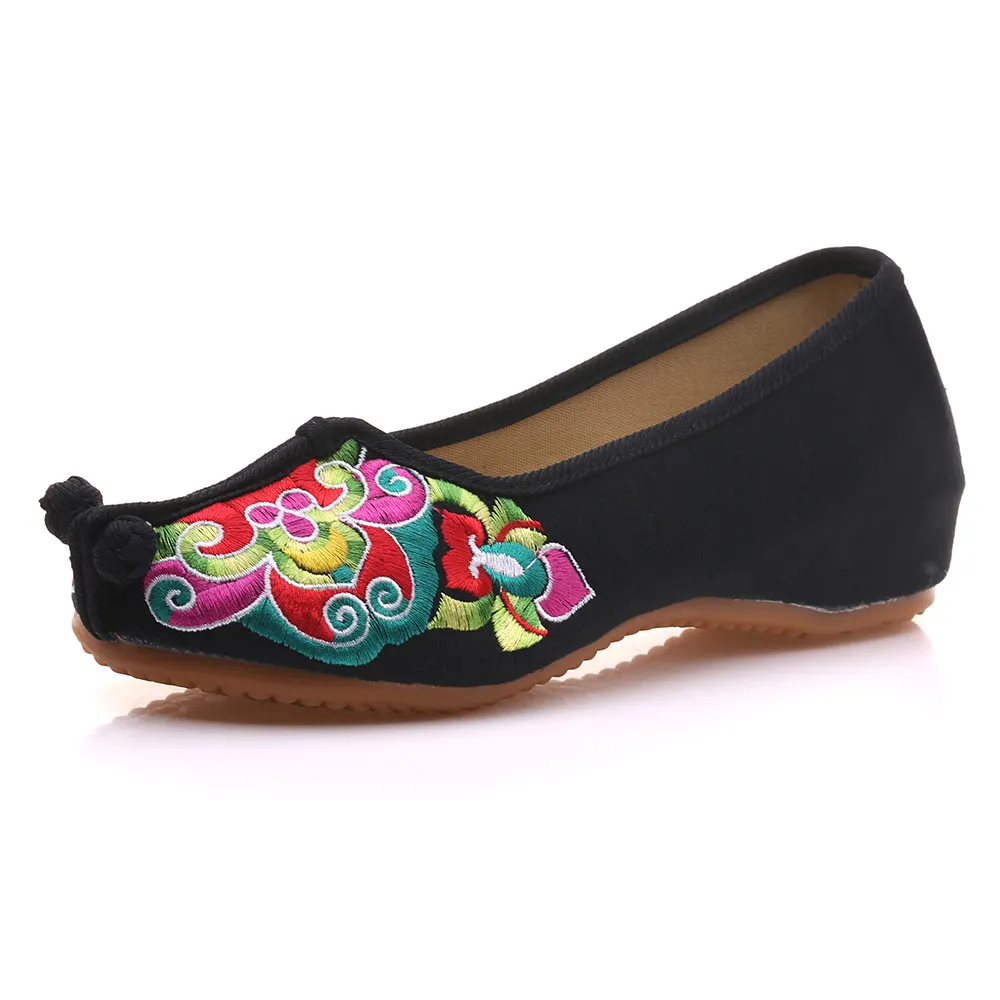 Veowalk/Женская обувь ручной работы на плоской подошве Китайская традиционная с