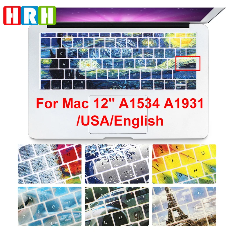 Чехол HRH силиконовый для клавиатуры стильная защита Macbook New Pro 13 A1708 (без сенсорной