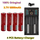 100% оригинальный 18650 аккумулятор 3,7 В 6800 мАч литий-ионный аккумулятор для светодиодной лампы литий-ионный аккумулятор + зарядное устройство