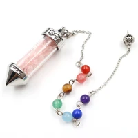 natural rose pink quartz wish bottle pendant love cat silver plated chain citrines crystal jewelry