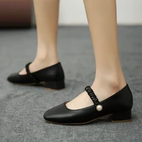 spring autumn women mary janes shoes patent leather low heels dress shoes square toe shallow buckle strap girls shoes nvx411