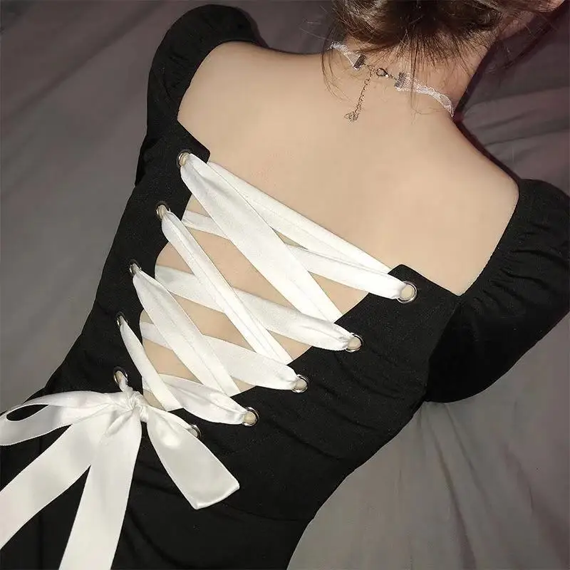 Сексуальное платье для ночного клуба Robe De Noel Femme Лолита готика открытая черная Марокканская одежда туники Женское зимнее голографическое платье