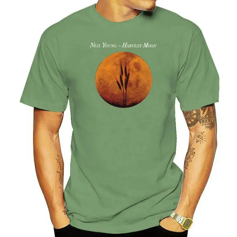

Neil Young Harvest Moon Music Legend Men's Black T-Shirt Size S-3XL 100% cotton