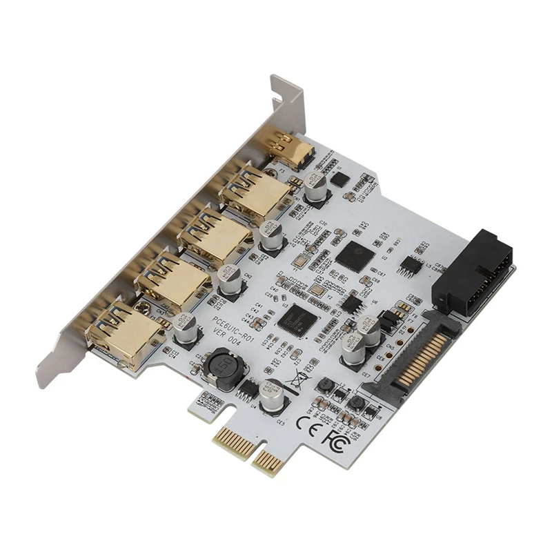 Pci-E на Usb3.0 4-Порты и разъёмы Тип-C адаптер карты расширения разъем Dual Интерфейс для