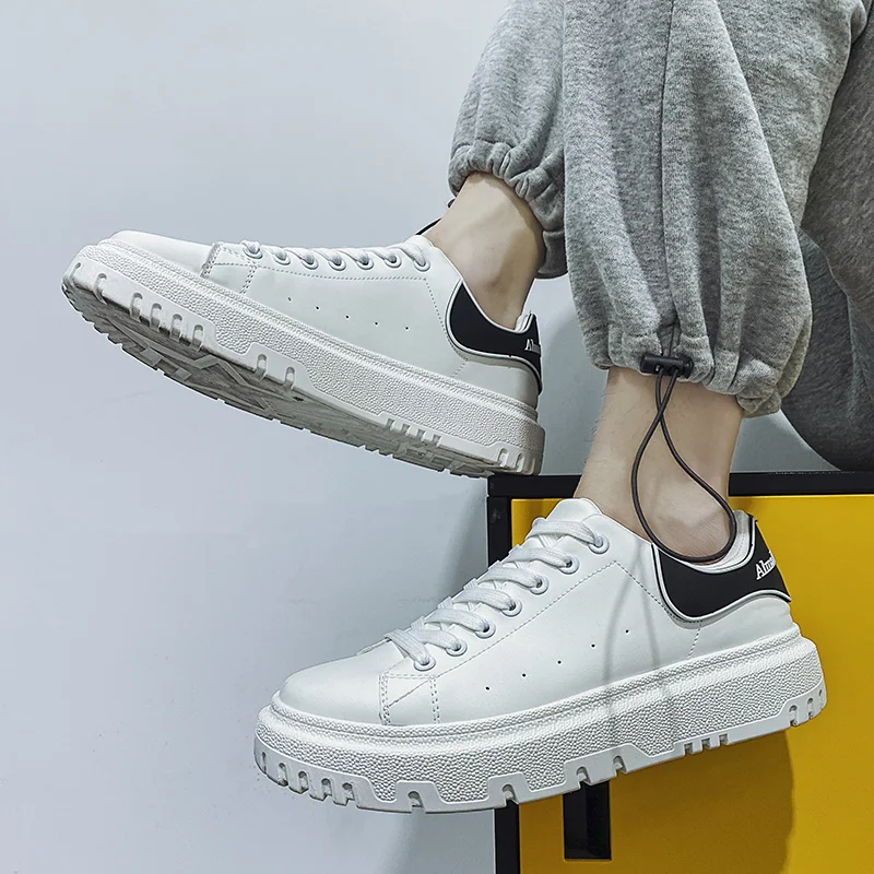 

CRLAYDK Men's Casual Shoes Skateboarding Platform Fashion Sports Walking Sneakers Increased Trend White Classic Tennis Footwear