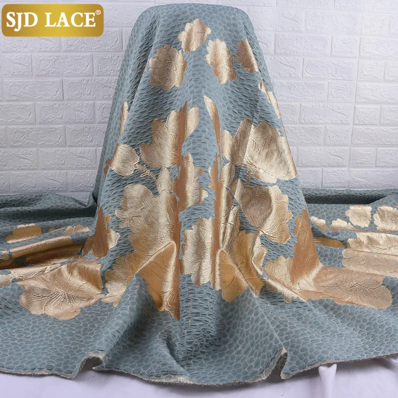 

Кружевная жаккардовая ткань SJD, ткань с вышивкой из парчового кружева в африканском стиле с цветами, французская кружевная ткань для Weding Sew ...