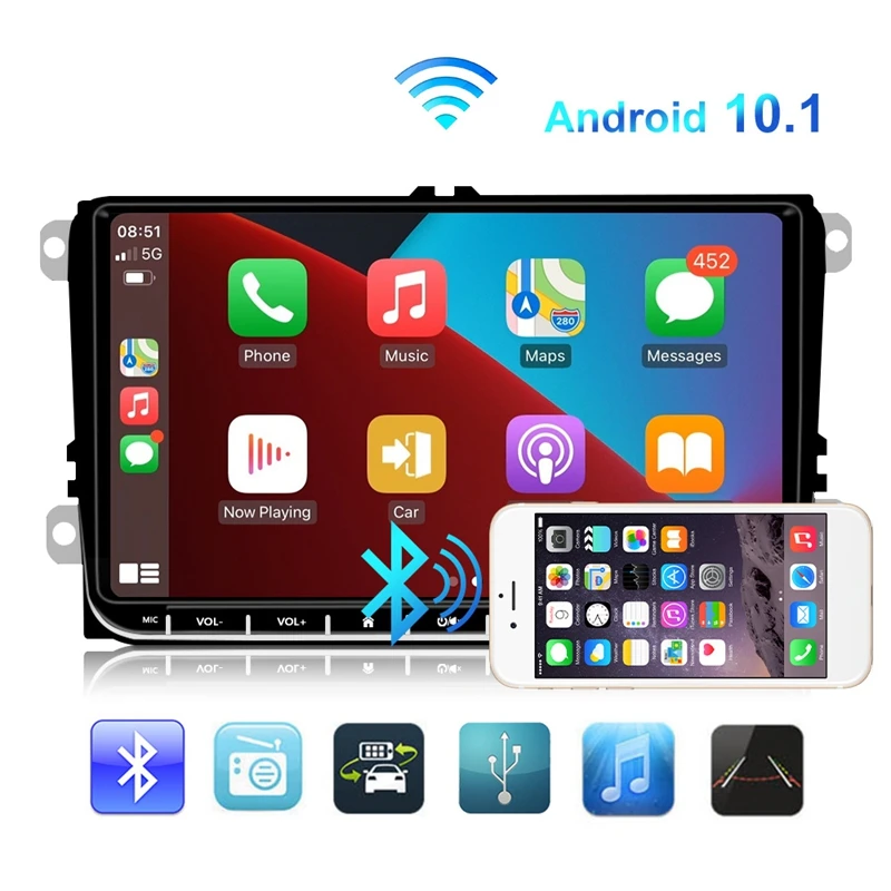 

Мультимедийный MP5-плеер Carplay, плеер 2 Din на Android, с экраном 9 дюймов, Bluetooth, Wi-Fi, для Jetta/Golf/Passat/B7/B6/Touran