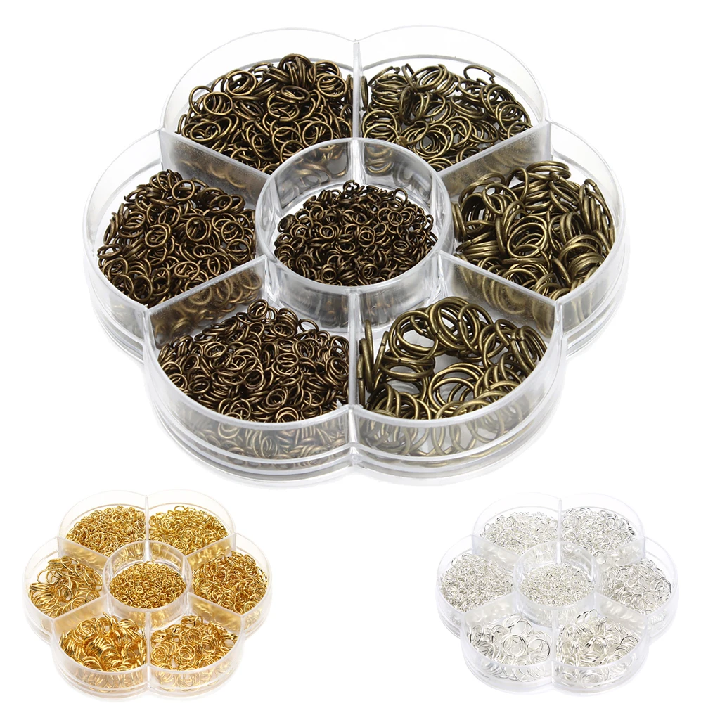 

1 Box Mixed Size Iron Plated Jump Rings Unsoldered for Jewelry Making
