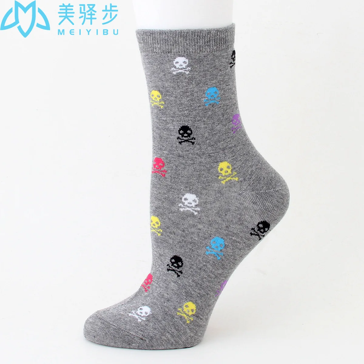 12 Pairs Per Set Korean Women's Socks Cartoon Skull Sweat-absorbent Ladies Socks