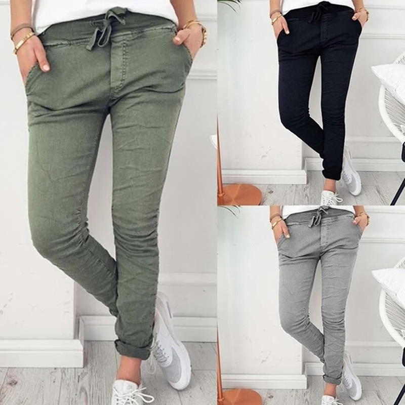 

Women's Pants Trousers Hot Sale European And American Ladies Fashion Casual Slim Tight Stretch Pants Sweatpants Women