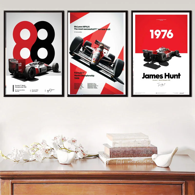 Постеры и принты Elton Senna F1 формула автомобиля Картина на холсте картины стену