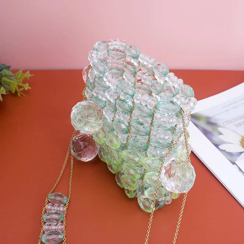 Брендовая Роскошная летняя маленькая плетеная Сумка со стразами отделанная