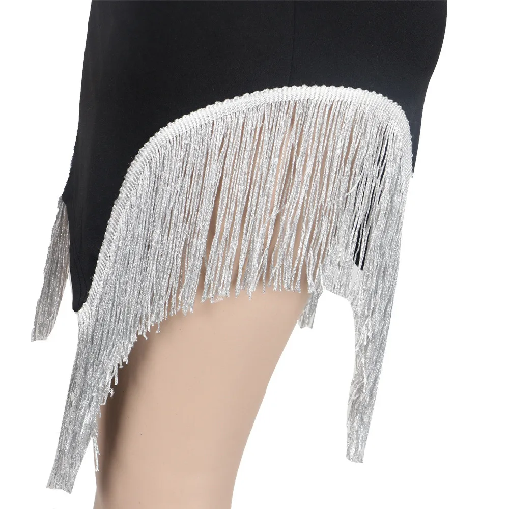 

Sexy Summer Dress Women Elegant Deep V Neck Nightclub Party Dresses Tassel Sequins Bandage Dress Suspenders Vestidos 2020 New