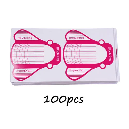 100PCS Finger Angel 50/100/500 шт. форма ногтей советы нейл-арта руководство Бумага кривой ногтей УФ-гель для ногтей Французский инструментов "сделай сам" - Цвет: 100PCS