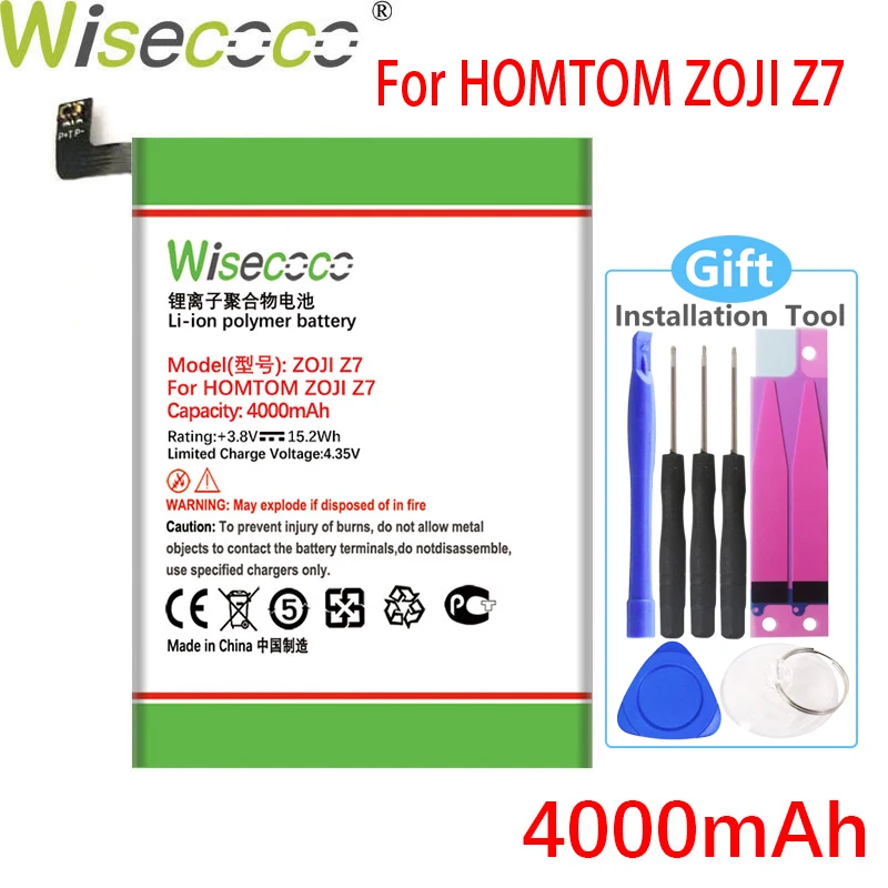 

Аккумулятор Wisecoco Z 7 на 4000 мАч для телефона HOMTOM ZOJI Z7 + номер отслеживания
