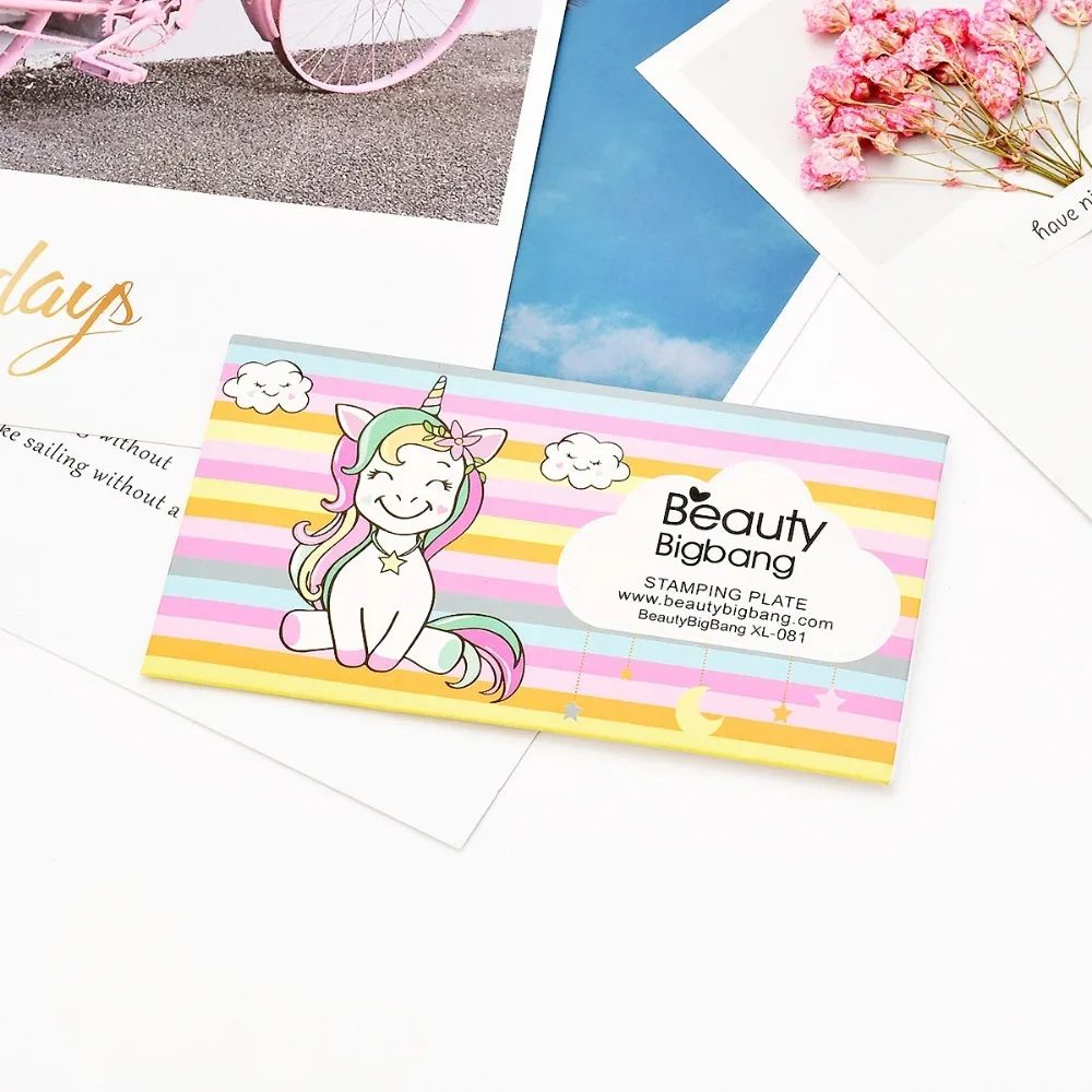 Beautybigbang 6*12 см штамповочные пластины XL-081 облако звезда милый Единорог шаблон пластина для стемпинга для нейл-арта печать изображения