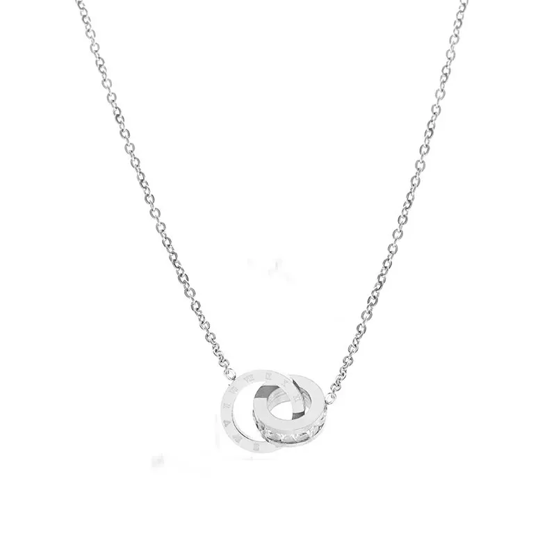 Высокое качество розовое золото титановая сталь большой бренд ожерелье с