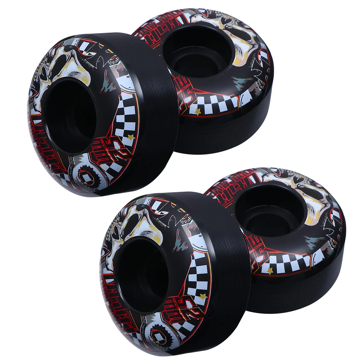 

4pcs Pattern Skatboard Wheel High Hardness PU Wheel Hub Assorted Color