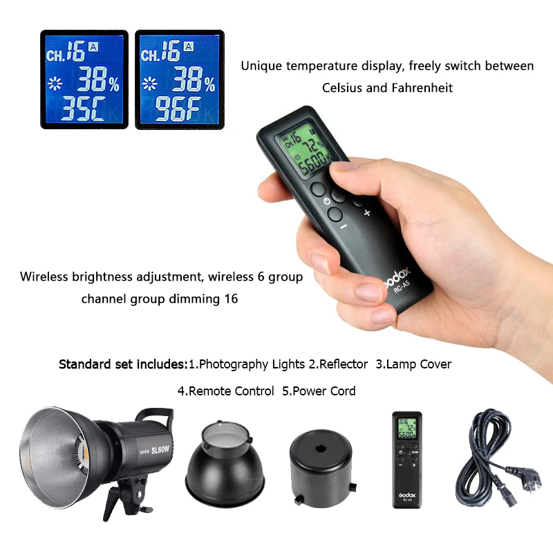 Godox SL 60W SL60W светодиодный светильник для видео 5600K белая версия непрерывный Bowens