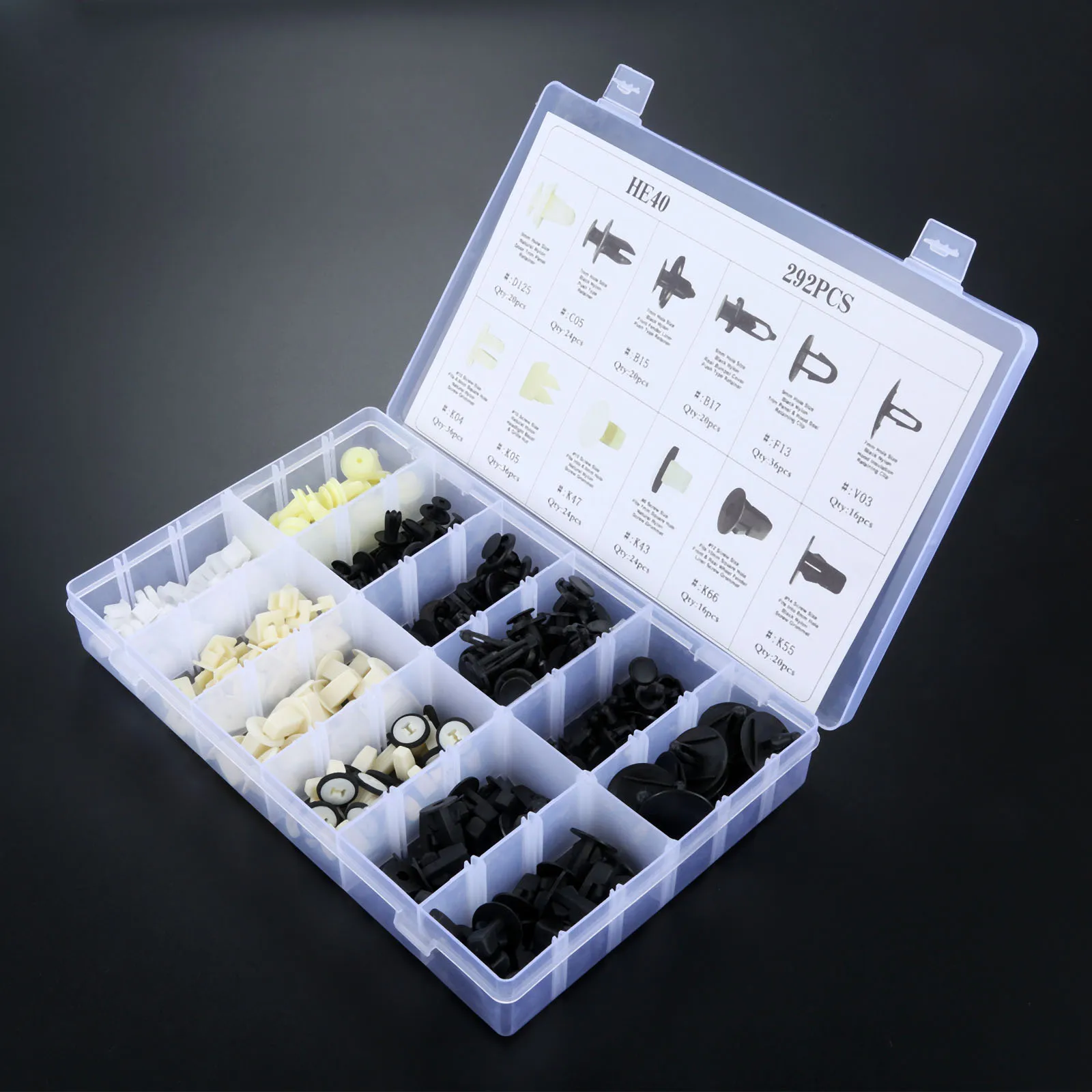 

292Pcs Set Mixed Car Fastener Clips Door Hood Bumper Trim Plastic Clip Fender Fixed Clamp Fastener For Toyota Clips Accessories