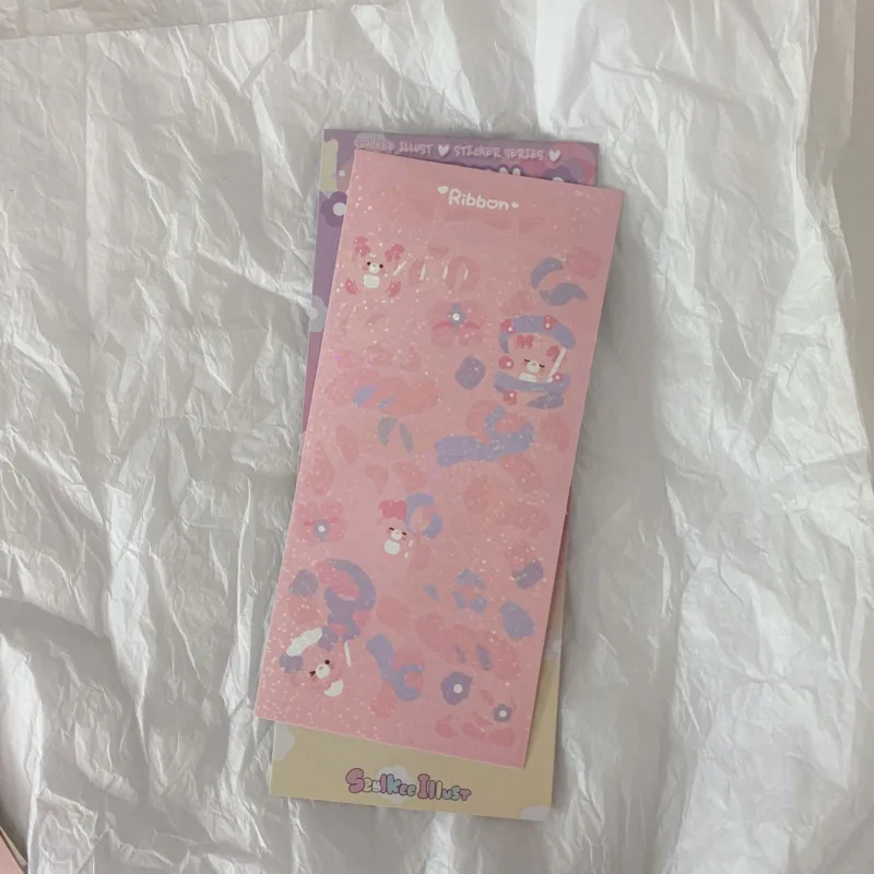 Корейский Ins розовый милый наклейки с изображением &quotмедведь&quot &quotкролик&quot