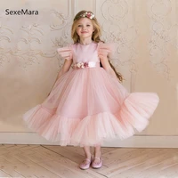 infant girl clothes flowers pink tulle kid birthday dress baby girls party princess children pageant birthday outfits
