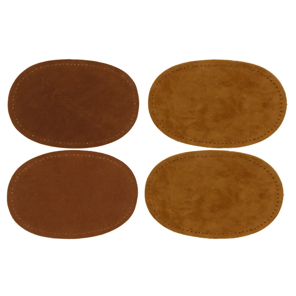 2 Colors Pairs Sew-On Suede Oval Elbow Knee Patches for Sweater Pants Repair Craft | Дом и сад