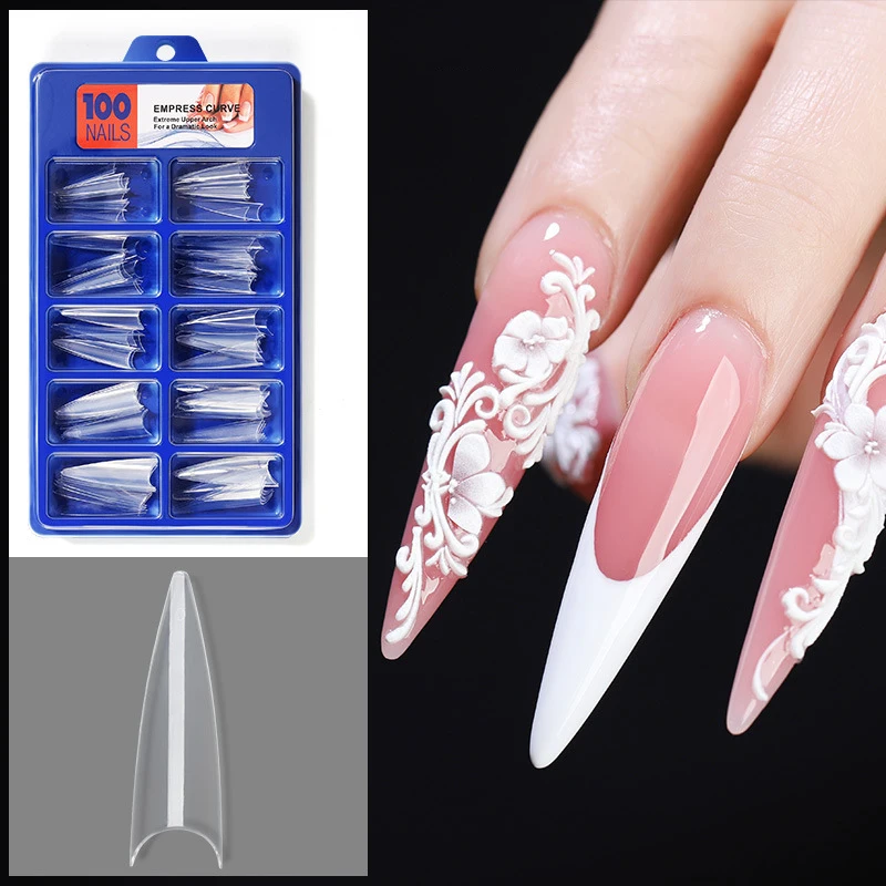 

Накладные ногти с полным покрытием, акриловые Типсы для нейл-арта, натуральные накладные ногти «сделай сам» для наращивания ногтей, 100 шт./ко...