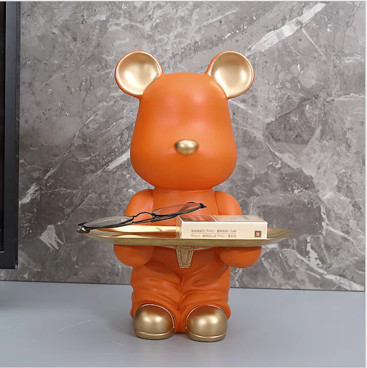 Miniature Cute Bear Sculpture Table Decor Modern Multifunction Desktop Storage Decorative Statue Home Figurine Piggy Bank | Дом и сад