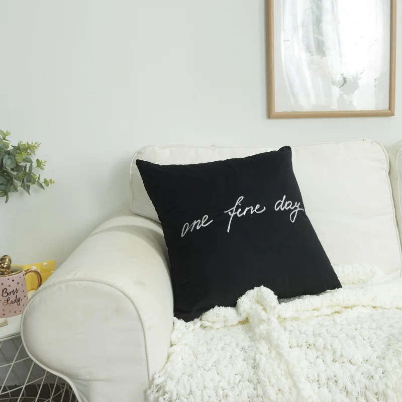 Бытовая модная Подушка с вышивкой чехол удобная квадратная подушка для