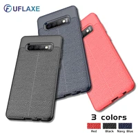 uflaxe soft silicone shockproof case for samsung s10 plus lite s10e 5g litchi texture ultra thin cover galaxy s8 s9 plus s7 edge