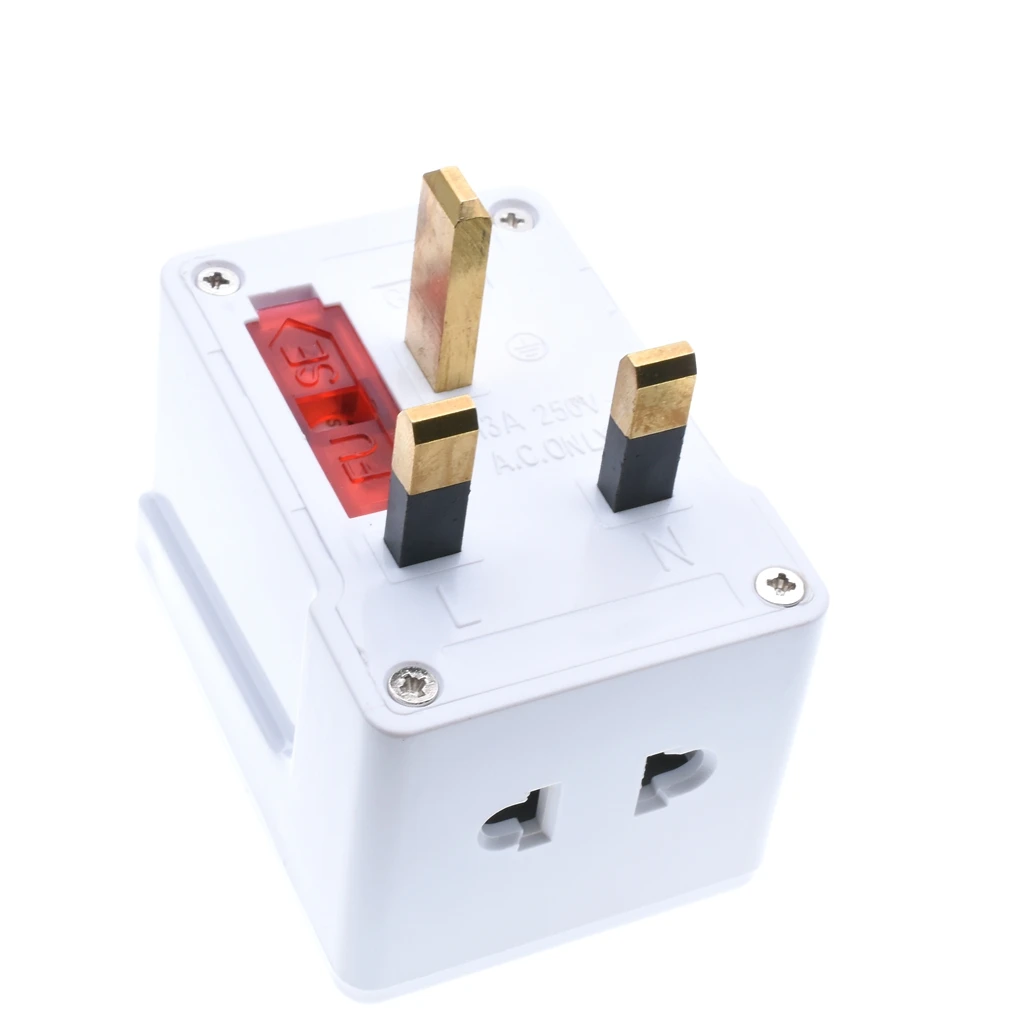 ЕС и США 2-контактный до английская вилка с 3 зубцами Универсальный адаптер