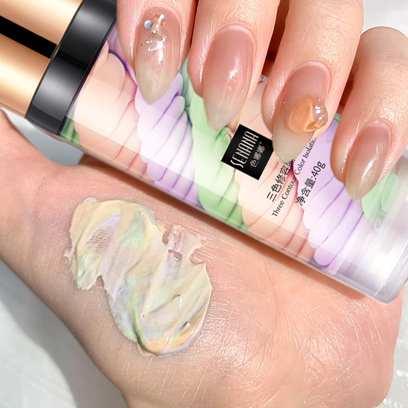 Изолирующий лосьон трех цветов правильный Радужный консилер основа для макияжа