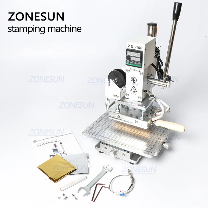 ZONESUN ZS 100C Цифровая зеркальная кожа тиснение теплоотжимная машина для дерева ПВХ