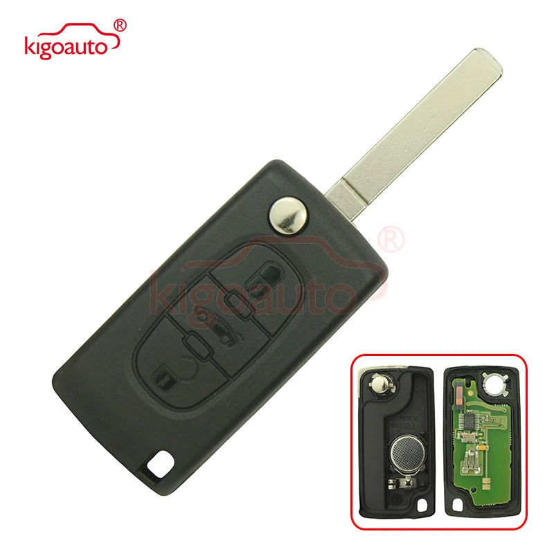 Откидной ключ CE0536 VA2 434 МГц со стандартным чипом для Citroen C3 C4 C5 key 3 button kigoauto|chip|chip