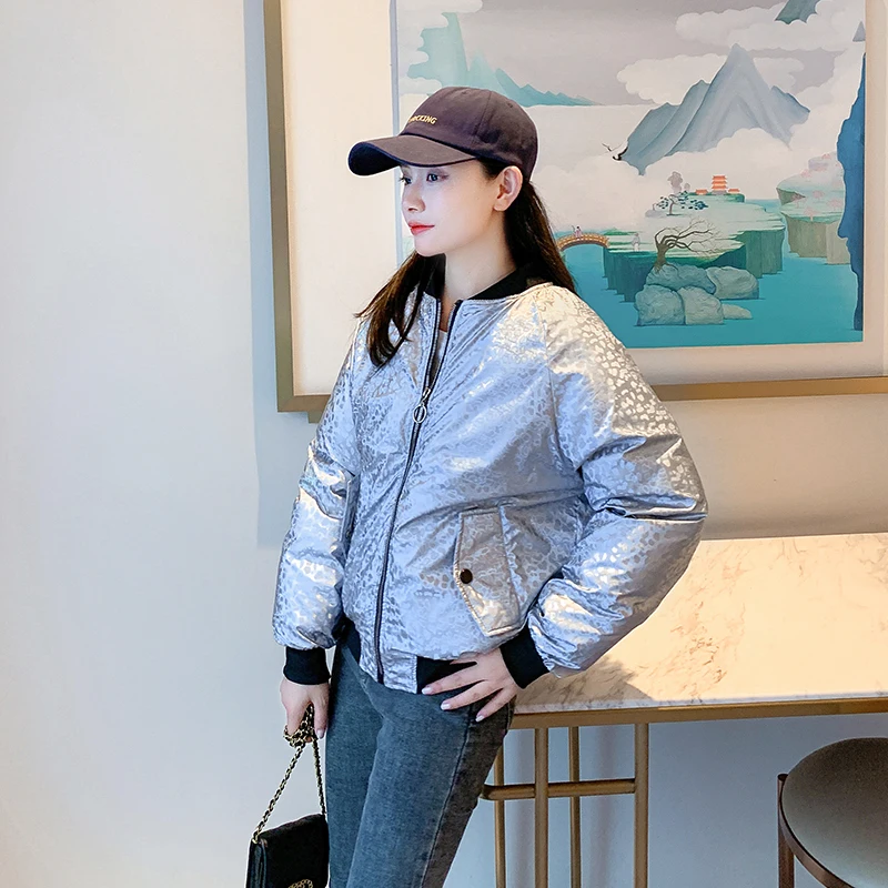 Повседневная Женская куртка леопардовой расцветки зимняя теплая парка