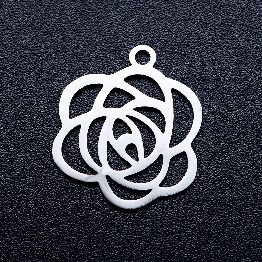 10 шт./лот полые розы DIY Ювелирные изделия шармы оптовая продажа 100% нержавеющая