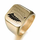 14 мм обувь для косплея по аниме атака на Титанов, черныйсеребристыйКольца из нержавейки Wings Of флаг свободы кольца для Для мужчин Для женщин Для мужчин ювелирные изделия любителей аниме