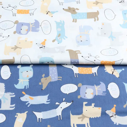 Kids Cotton Cloth Twill Fabric Printed Puppy Elephant Fabric Other Fabric Plain 100% Cotton Piece Warp Woven 50*160cm images - 6