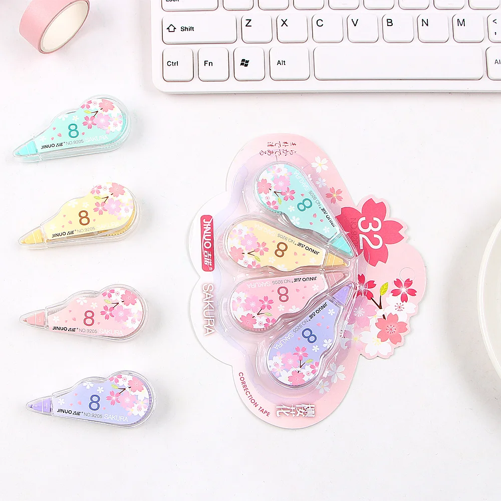 4 шт./компл. Kawaii вишня Корректирующая лента милый ленты с рисунком школьный