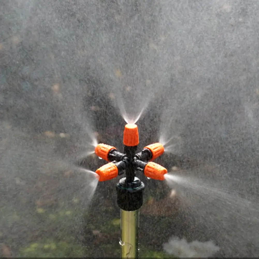 

5-Head Atomization Nozzle Water Adjustable Fog Control Sprayer DIY Micro Drip Irrigation Plant Garden Mist Sprinkler Adapter