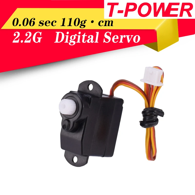 T power 2 2G низкое напряжение 180 ° цифровой сервопривод для RC неподвижного крыла мини
