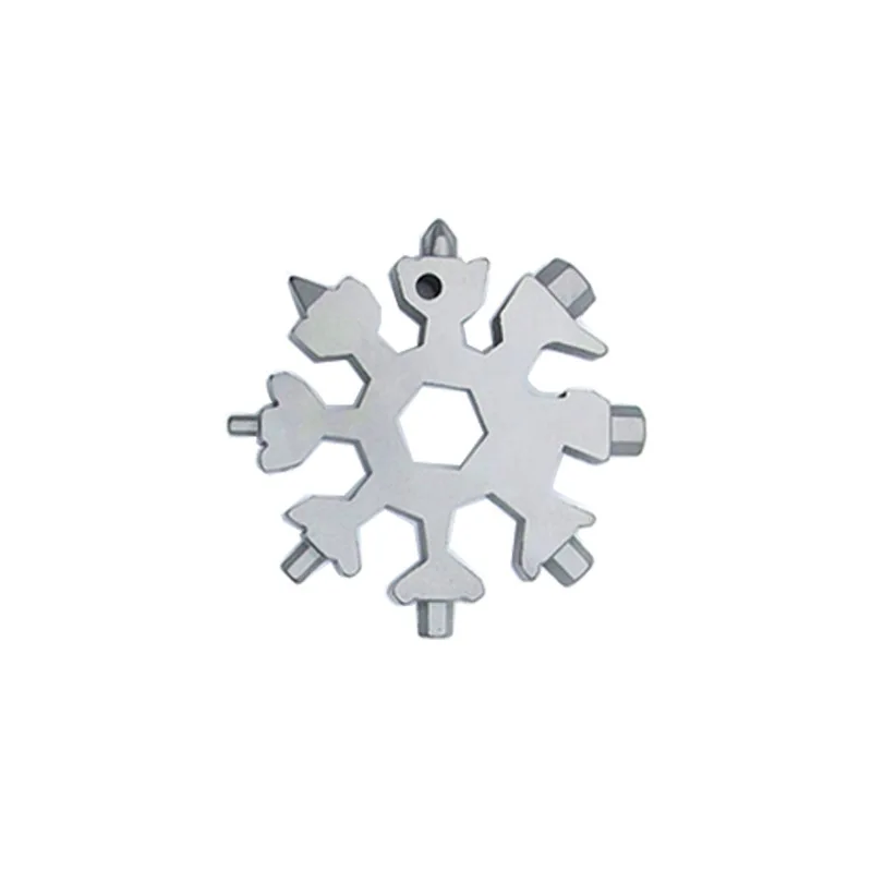 18-in-1 Snow Keychain Tools Multi-tool Wrenches Combination Stainless Steel Outdoor Portable Camouflage Snowflake Key Chain | Украшения и